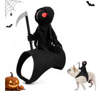 Grim Reaper Pet Costume for Dogs & Cats, Halloween Outfit (M)