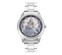 Grim Reaper Playing A Cello Men's Wrist Watches Stainless Steel Strap Minimalist Business Quartz Watch for Daily Wear
