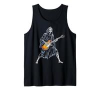 Grim Reaper Playing Guitar - Skeleton Guitarist Rock Music Tank Top
