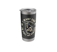 Grim Reaper Pull My Finger Fart Joke Stainless Steel Insulated Tumbler