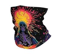 Grim Reaper Rainbow Skull Psychedelic Sun Trippy Colorful Unisex Face Covering Scarf Multifunctional Snood Windproof Snood Scarf For Walking Cycling Summer Running