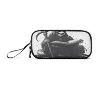 Grim Reaper Reading with A Scythe Nylon Pencil Bag College Large Capacity Slot Pencil Case Stationery for Office Woman