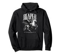 Grim Reaper Riding a Unicorn Grunge Vintage Edgy Style Pullover Hoodie