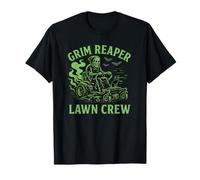 Grim Reaper Riding Lawn Mower Halloween Lawn Care T-Shirt