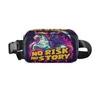 Grim Reaper Risk Story Trendy Fanny Pack Waist Bag for Women Men Mini Sling Bag Travel Essential with Adjustable Strap for Workout Running Hiking