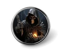 Grim-Reaper Round Badge Personalized Metal Lapel Pin Badges Fit Clothing Bags Hat Humorous Printed Brooch Badge Party Decorations Accessories for Men Women