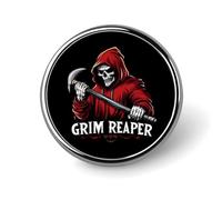 Grim Reaper Round Brooches And Pins for Women 1" Men Lapel Pin for Hat Bag Backpack Decor
