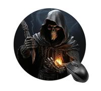 Grim Reaper Round Mouse Pad Smooth Glide Gaming Mousepad Extra Density Portable Comfortable Mouse Mat for Desk, Home, Office 7.8x7.8 Inches