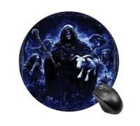 Grim Reaper Sheep Round Mouse Pad Anti-Slip Waterproof Rubber Cute Computer Mat for Office Home Gaming Laptop