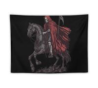 Grim Reaper Skeleton Riding Horse Tapestry Wall Hanging Tapestries 30"x40"