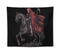Grim Reaper Skeleton Riding Horse Tapestry Wall Hanging Tapestries 50"x60"
