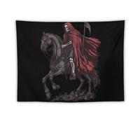 Grim Reaper Skeleton Riding Horse Tapestry Wall Hanging Tapestries 60"x80"