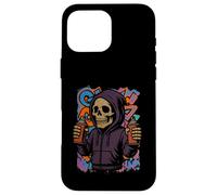 Grim Reaper Skeleton Spray Cans Urban Art Case for iPhone 16 Pro Max