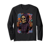 Grim Reaper Skeleton Spray Cans Urban Art Long Sleeve T-Shirt
