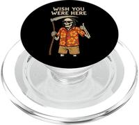 Grim Reaper Skeleton Vacation Wish You Were Here PopSockets PopGrip for MagSafe