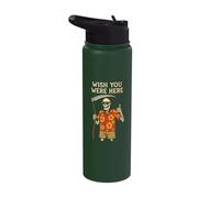 Grim Reaper Skeleton Vacation Wish You were Here Stainless Steel Insulated Water Bottle