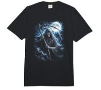 Grim Reaper Skeleton with Scythe Lightning Moon Funny Design Comfort Colors Adult Heavyweight T-Shirt