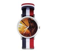Grim Reaper Skeletons Sunset Custom Quartz Watches Arabic Numerals Wrist Watch with Adjustable Strap for Men Women