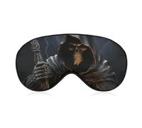 Grim-Reaper Sleep Mask for Women Men, Breathable Soft Sleeping Mask Adjustable Eye Cover Light Blocking Eye Masks for Travel, Home, Office, Nap, Flights