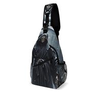 Grim Reaper Sling Bag for Men Women - Adjustable Crossbody Chest Backpack, 15" Travel Hiking Fanny Pack