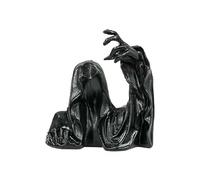 Grim Reaper Statue, Resin Gothic Throne Suriel Statue, Goth Acotar Bookshelf Decor Figurine Fantasy, Small Black Ghost Shelves Figure for Halloween Home Garden Sculpture (Tearer)