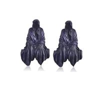 Grim Reaper Statue, Resin Gothic Throne Suriel Statue, Goth Acotar Bookshelf Decor Figurine Fantasy, Small Black Ghost Shelves Figure for Halloween Home Garden Sculpture (Death Sculpture 2PC)