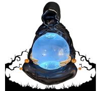 Grim Reaper Statue with Flying Bats Crystal Ball, LED Light Grim Reaper Water Globe Halloween Decor,The Death God's Crystal Balls, Crystals Glowing Balls, For Hauntingly Magical Vibes (1pcs)