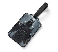 Grim Reaper Suitcase Tags Personalized Luggage Tag with Privacy Cover ID Card Slot for Travel Luggage Bag, Unique Design Name Tags for Suitcases, Backpacks & Gifts