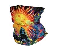 Grim Reaper Sun Rainbow Psychedelic Skull Trippy Colorful Men Women Neck Warmer Windproof Face Covering Scarf Multifunctional Snood Scarf For Running Hiking Cycling Walking
