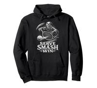 Grim Reaper Tennis Serve Smash Win Skeleton Pullover Hoodie