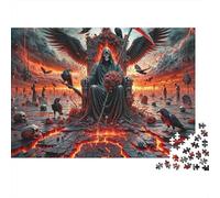 Grim Reaper Throne Jigsaw Puzzle for Adults 1000 Piece Jigsaw Puzzle Dark Crow Relaxing Focus Home Gift 70x50cm/1000pcs