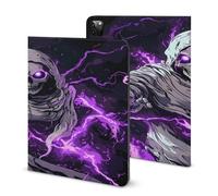 Grim Reaper Thunder Printed Tablet Cases Compatible with iPad Series Pencil Holder Slim Trifold Stand Protective Cover