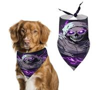 Grim Reaper Thunder Triangle Dog Bandana Adjustable Pet Bibs Summer Washable Scarf for Small Medium Large Pets