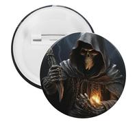 Grim Reaper Tinplate Badge Personalized Round Brooch Large Craft Button Suitable for Teachers, Nurses, Doctors, Staff, Party Gift Accessories, 1Pcs, Plastic, plastics