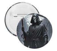 Grim Reaper Tinplate Badge Personalized Round Brooch Large Craft Button Suitable for Teachers, Nurses, Doctors, Staff, Party Gift Accessories, 20pcs, Plastic, plastics