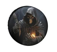 Grim Reaper Tire Covers Waterproof Anti UV Tire Cover 28inch Single Axle Wheel Covers for RV Truck SUV Trailer Universal for All Seasons