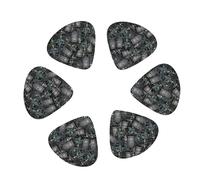 Grim Reaper Tombstones Pattern 12 Pack Guitar Picks Plectrums with Organizer Storage Box, Guitar Picks for Bass Electric Acoustic Guitars Ukulele