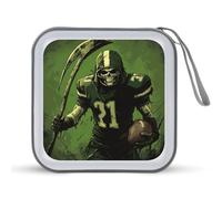 Grim Reaper U.S. Irish Football Portable CD Case Holder 48 Capacity Travel DVD Storage Boxs Wallet Bag