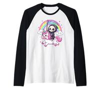 Grim Reaper Unicorn Creepy Cute Skeleton Pastel Goth Kawaii Raglan Baseball Tee
