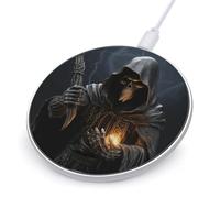 Grim-Reaper Wireless Charger, 10W Qi-Certified Fast Wireless Charging Pad with USB Cable & LED Indicator Fashion Charger Mat Portable Charging Station for All Qi-Enabled Phones