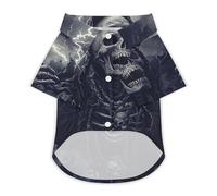 Grim Reaper with A Skull Face Dog Shirt Soft Breathable Dog T-ShirtSummer Buttons Clothes Breathable Pet Apparel Daily Wear S