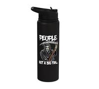 Grim Reaper with Scythe Sarcasm People Not a Big Fan Stainless Steel Insulated Water Bottle
