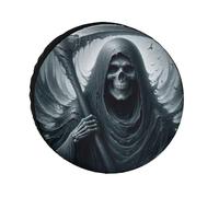 Grim Reaper with Sickle Spare Tire Cover Wheel Protectors Waterproof Soft Wheel Cover Fits for Tire Diameter 24-33 Inches Universal Fit Car Rv SUV Truck