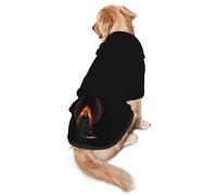 Grim Reaper with Wings Up in Flame Dog Hoodies with Pocket Warm Pullover Pets Shirts Dog Sweater Clothes for Medium Large Dogs