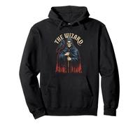 Grim Reaper Wizard With Raven Dark Fantasy Pullover Hoodie