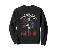 Grim Reaper Wizard With Raven Dark Fantasy Sweatshirt