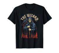 Grim Reaper Wizard with Raven Dark Fantasy T-Shirt