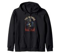 Grim Reaper Wizard With Raven Dark Fantasy Zip Hoodie
