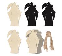 Grim Reaper Wooden Halloween The Scythe Ghost Wood with Twines Art Unfinished Ornaments for Halloween Christmas Wedding Birthday Party Thanksgiving Day Decoration 20Pcs