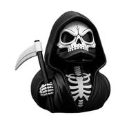Grim Reapers Duck Statues - 8 cm/3.15 Inches Skeleton Ducks Figurine | Halloween Gothic Grim Reapers Skull Statue Decorations | Gothic Holding Sickle Figurine for Home Car Decor (Black)